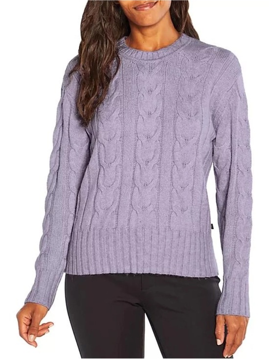 Banana Republic Sweaters - Banana Republic Light Lavender Cable-Knit Crew Sweater